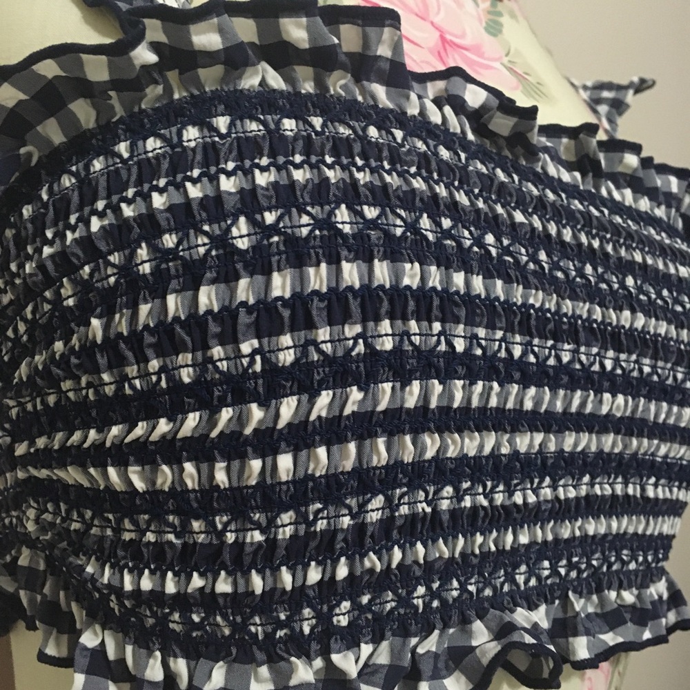 Tory Burch Gingham Costa Ruffle Top! 💥 - Picture 4 of 10